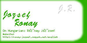 jozsef ronay business card